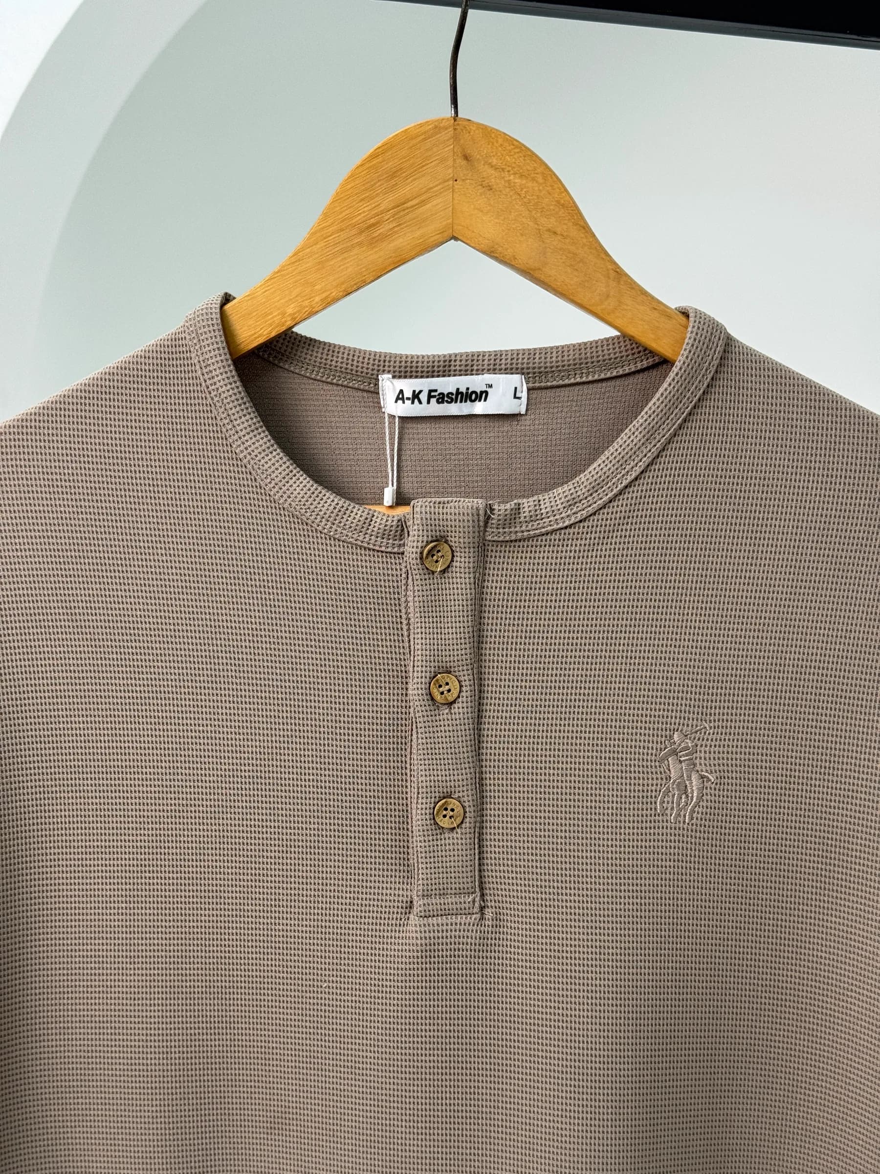 Henley Long Sleeve T-Shirt – Brown